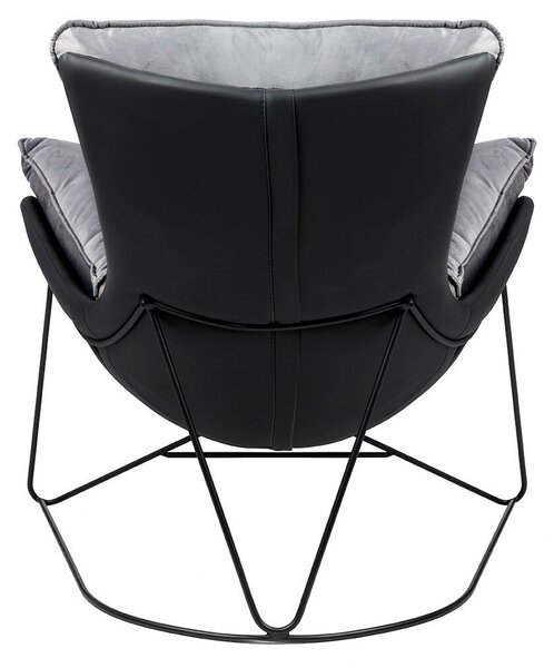 King Home Otilia Stand Fotel Bársony Sötétszürke Modern