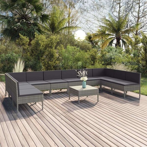 VidaXL Polyrattan Kerti Ülőgarnitúra - 11 részes