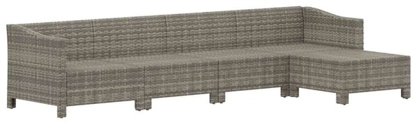 Polyrattan Kerti Ülőgarnitúra - 5 részes - Szürke