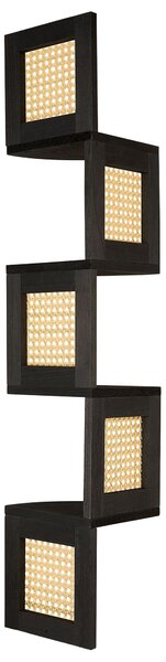 Négyszintes polcos elem ALDER Császárfa 101 cm Fekete