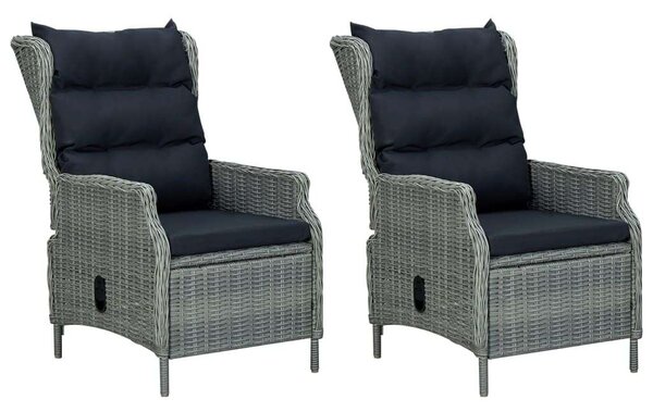 VidaXL 9 részes világosszürke polyrattan kültéri étkezőszett párnákkal