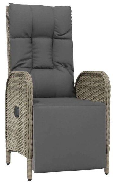 VidaXL 7 részes kerti étkezőgarnitúra - szürke polyrattan