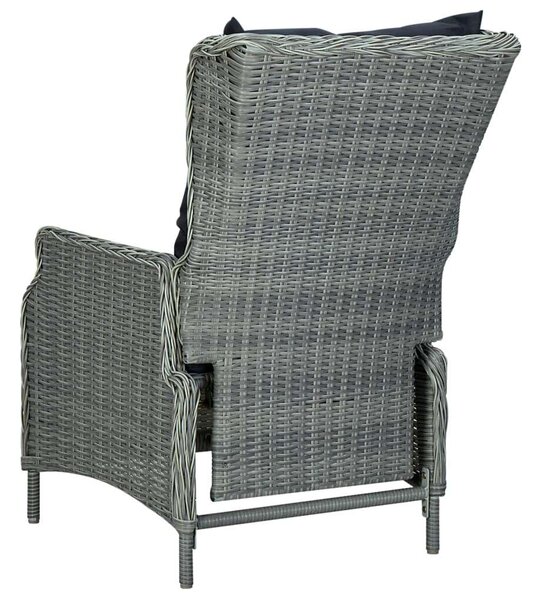 VidaXL 9 részes világosszürke polyrattan kültéri étkezőszett párnákkal