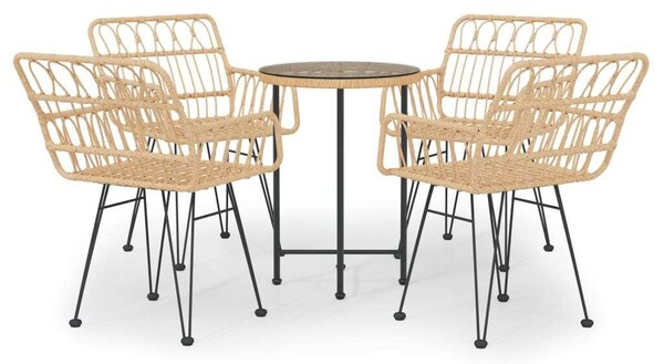 VidaXL Polyrattan Kerti Étkezőgarnitúra - 5 részes