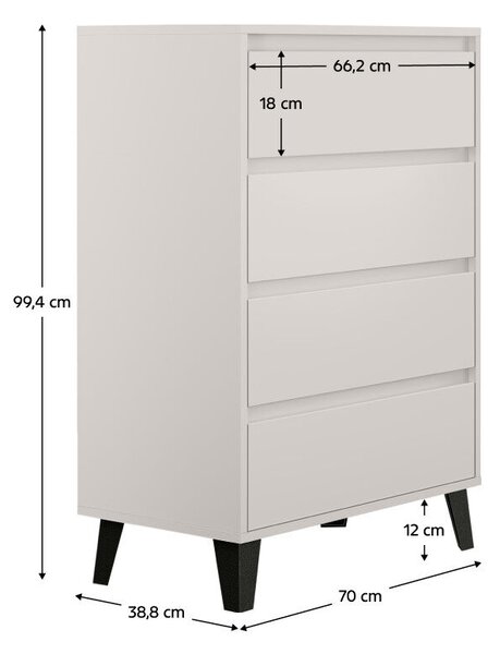 Komód, cashmere, BOGAN NEW 4S70