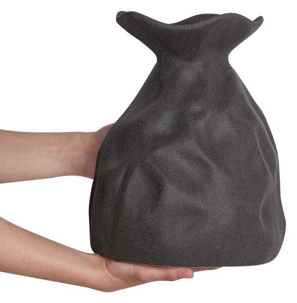 Virágtartó váza COONTAIL Kőcserép 31 cm Fekete
