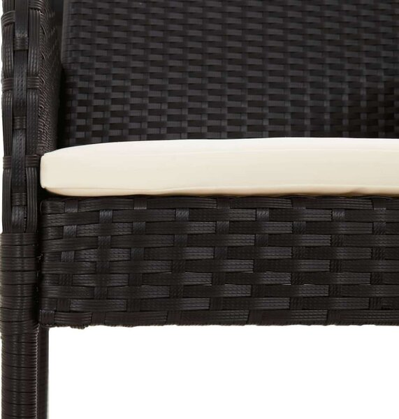 Polyrattan Kerti Étkezőgarnitúra - 9 részes - Fekete