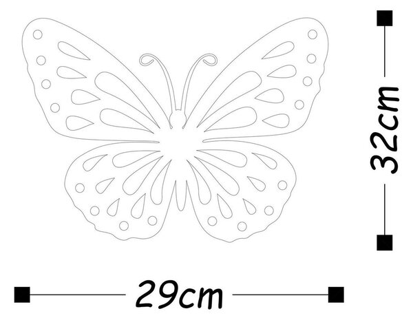 Fém fali dekoráció szett, lepkék, 2 db, arany - PAPILLONS
