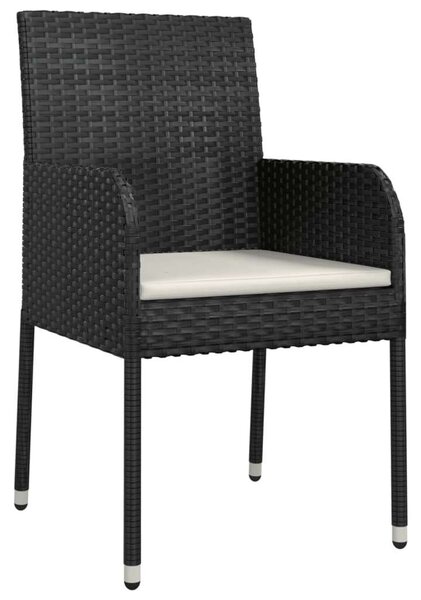 Polyrattan Kerti Étkezőgarnitúra - 9 részes - Fekete
