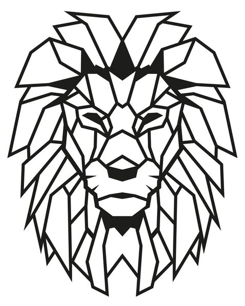 Fém fali dekoráció, oroszlán, fekete - LION