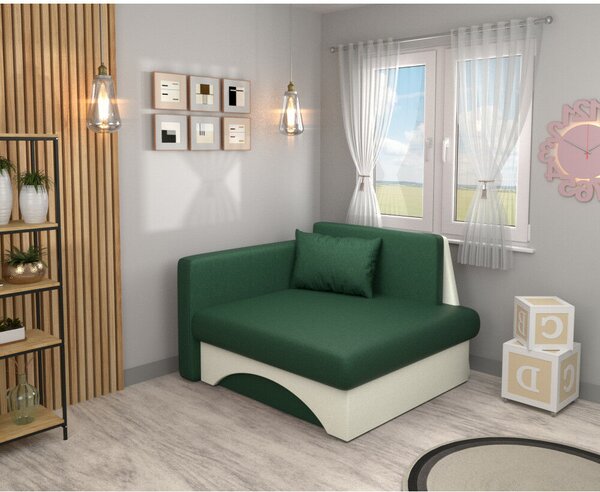 Kinyitható fotel, zöld/bézs, KUBOŠ NEW UNI