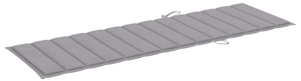 VidaXL Napozóágy - Fenyőfa - Szürke Párna - 200cm