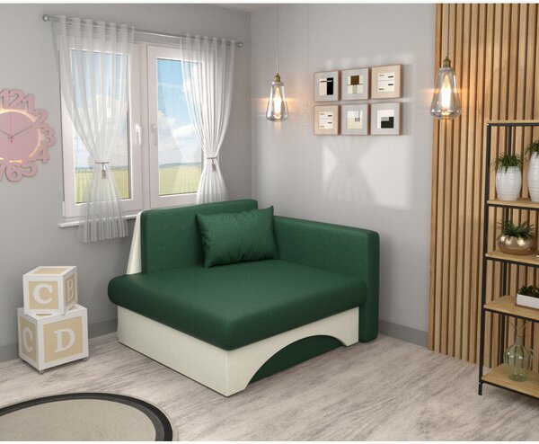 Kinyitható fotel, zöld/bézs, KUBOŠ NEW UNI