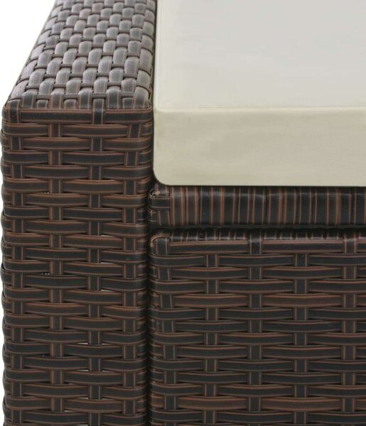 RelaxDays - Kétszemélyes Napozóágy - Polyrattan - Barna