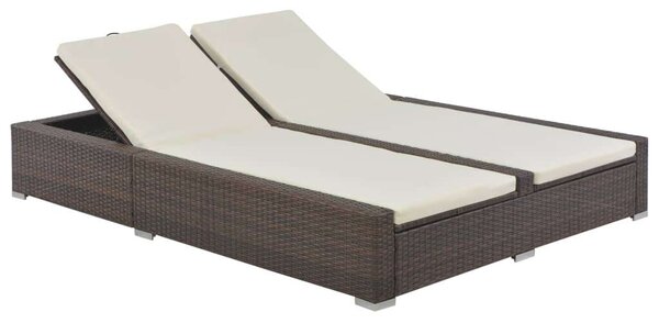 RelaxDays - Kétszemélyes Napozóágy - Polyrattan - Barna
