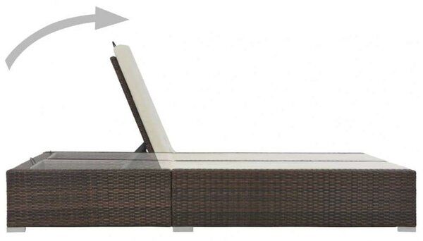 RelaxDays - Kétszemélyes Napozóágy - Polyrattan - Barna
