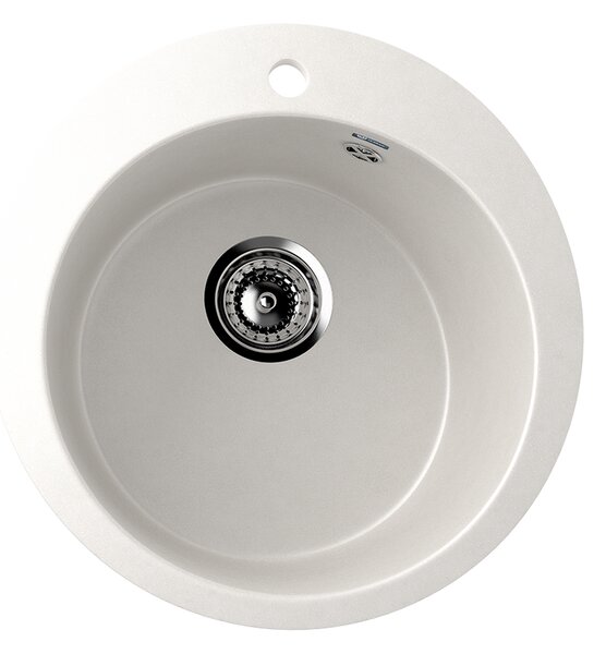 Ulgran U-405-341 Gránit Mosogatótálca - Egymedencés, Kerek, Tejfehér