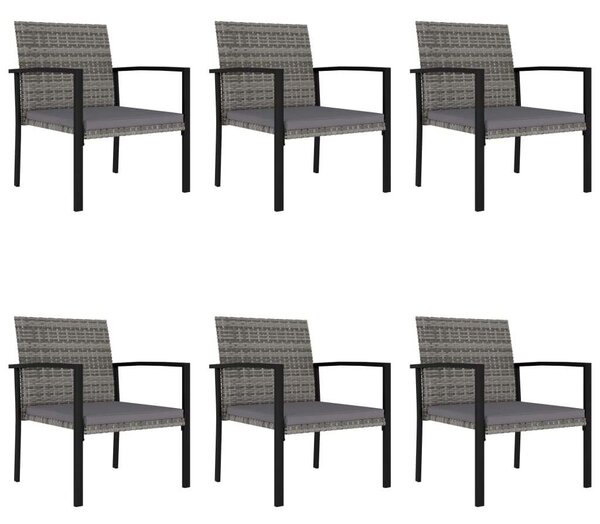 Polyrattan Kerti Étkezőgarnitúra - 7 részes - Szürke
