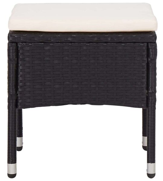 Kültéri Étkezőgarnitúra - 5 részes - Fekete Polyrattan