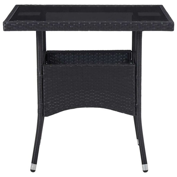 Kültéri Étkezőgarnitúra - 5 részes - Fekete Polyrattan