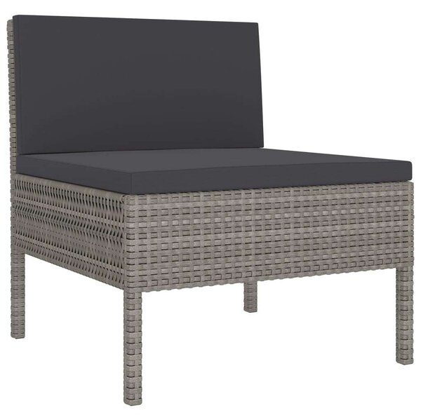 Polyrattan Kerti Bútorszett - 9 részes - Szürke