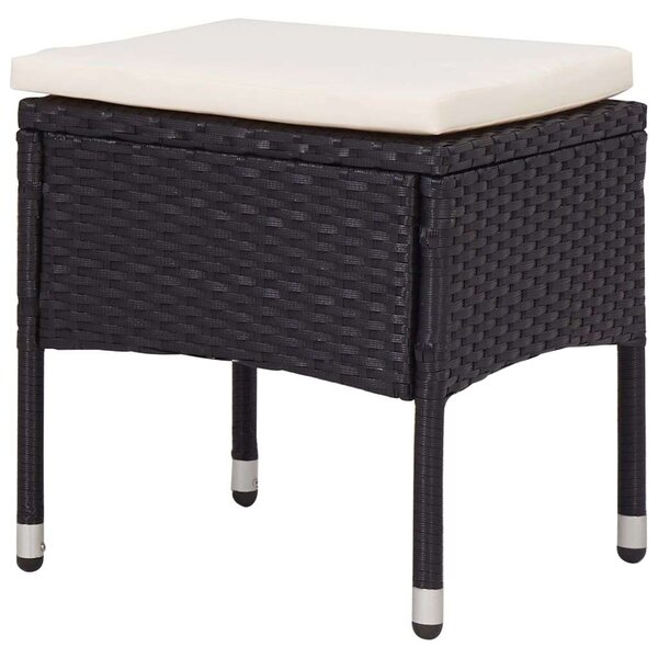 Kültéri Étkezőgarnitúra - 5 részes - Fekete Polyrattan