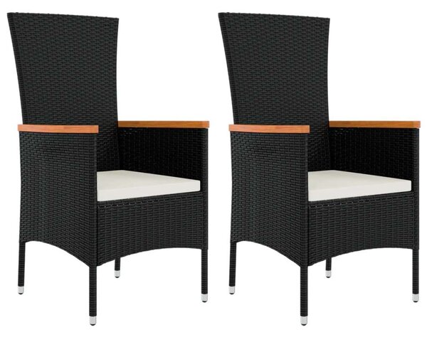 Kertbútor - 3 részes Polyrattan Étkezőgarnitúra - Fekete