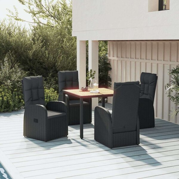 RelaxDays - 5 Részes Polyrattan Kerti Étkezőgarnitúra - Szürke