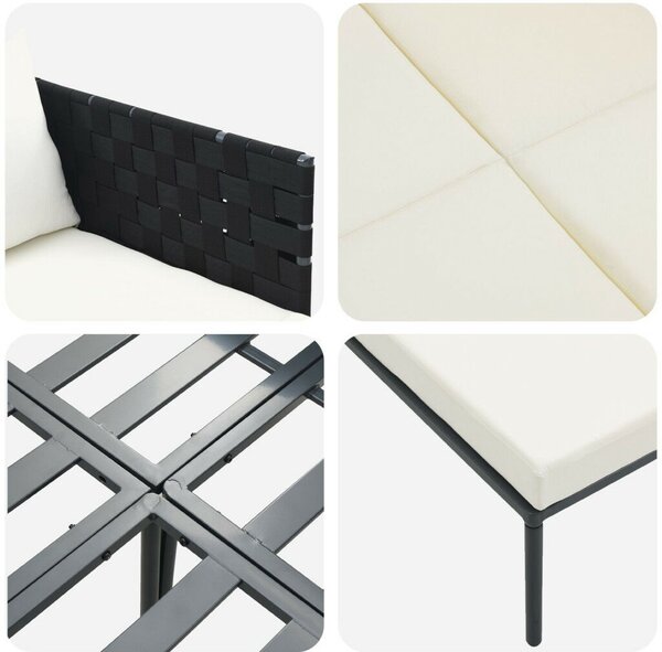 VidaXL Napozóágy párnákkal 2 fő részére Anthracite 115x153x69,5 cm Acél