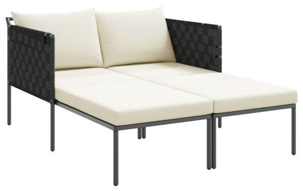 VidaXL Napozóágy párnákkal 2 fő részére Anthracite 115x153x69,5 cm Acél