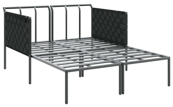 VidaXL Napozóágy párnákkal 2 fő részére Anthracite 115x153x69,5 cm Acél