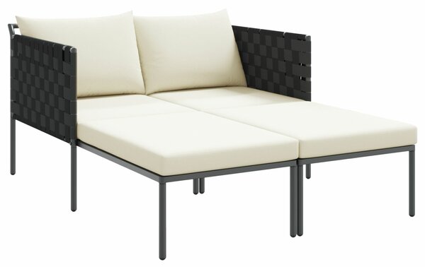 VidaXL Napozóágy párnákkal 2 fő részére Anthracite 115x153x69,5 cm Acél