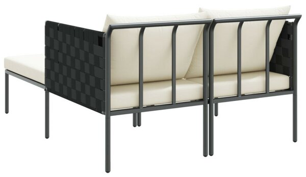 VidaXL Napozóágy párnákkal 2 fő részére Anthracite 115x153x69,5 cm Acél