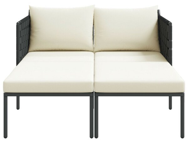 VidaXL Napozóágy párnákkal 2 fő részére Anthracite 115x153x69,5 cm Acél