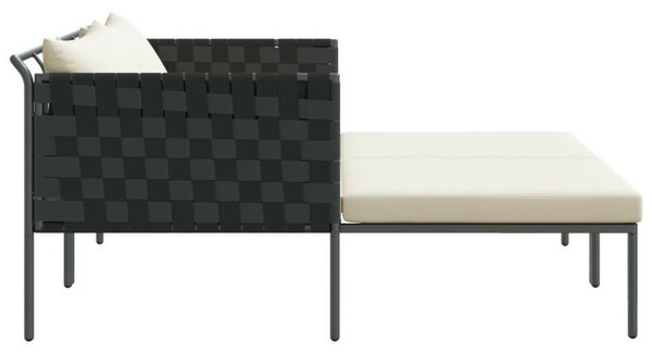VidaXL Napozóágy párnákkal 2 fő részére Anthracite 115x153x69,5 cm Acél