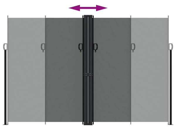 Antracitszürke behúzható oldalsó napellenző 220 x 1000 cm