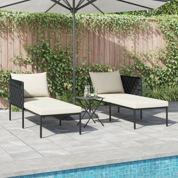 VidaXL Napozóágy párnákkal 2 fő részére Anthracite 115x153x69,5 cm Acél