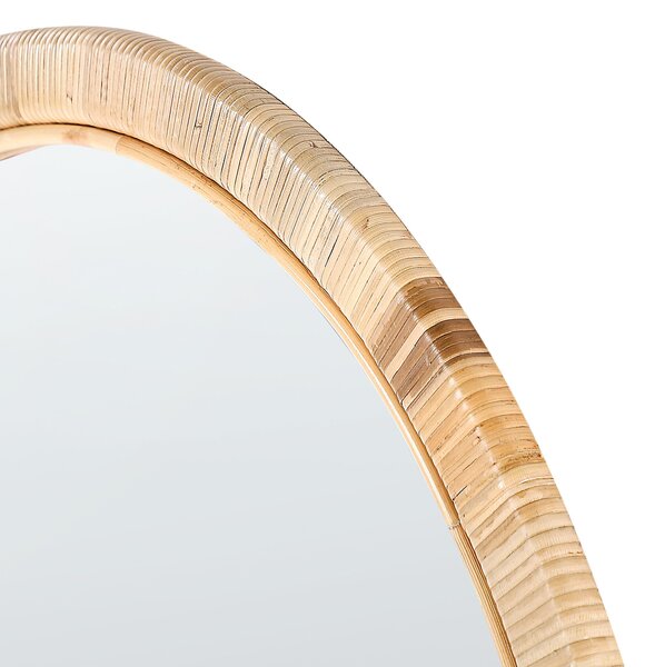Falitükör ANLEZY 80 cm 80 cm Rattan Természetes