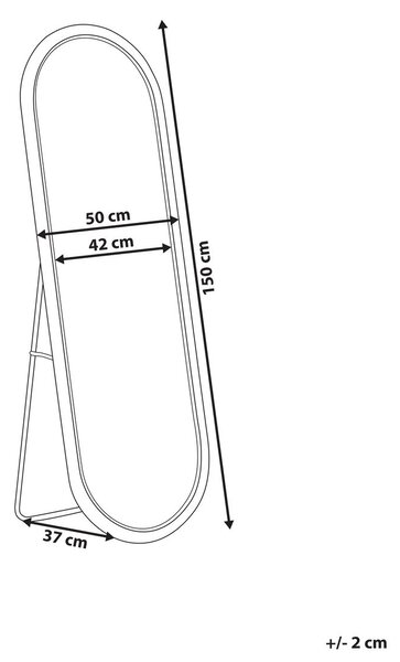 Állótükör MONTOT 150 cm Rattan Természetes