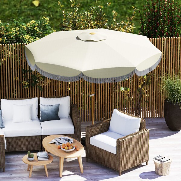 Outsunny dönthető kerti napernyő, 2.7x2.7 m, bézs