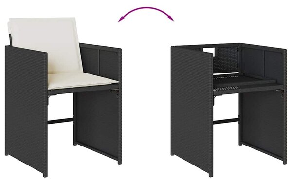VidaXL 13 részes fekete polyrattan kerti ülőgarnitúra párnákkal