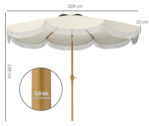 Outsunny dönthető kerti napernyő, 2.7x2.7 m, bézs
