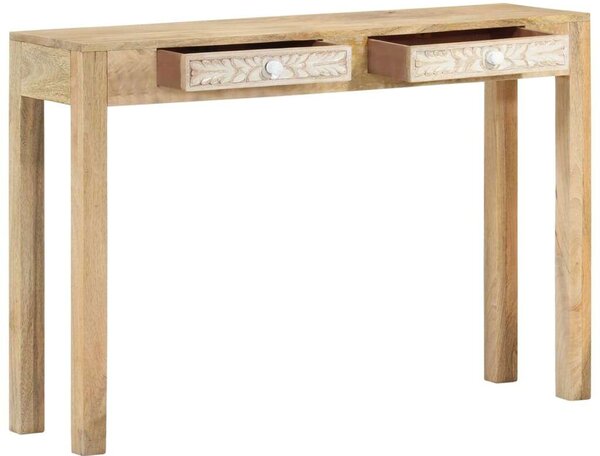 Tömör fehérített mangófa konzolasztal 110 x 30 x 75 cm