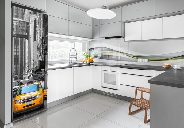 Hűtőre ragasztható matrica New york taxi