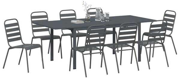 VidaXL Kert étkező szett 9 pcs Antracit Porfestett acél