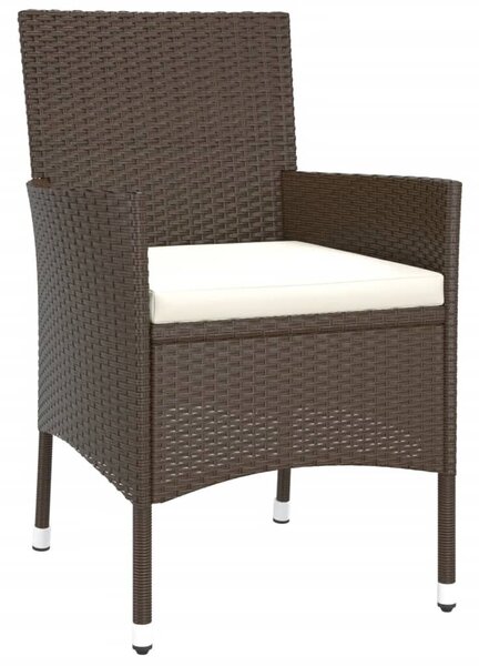 VidaXL 5 részes barna polyrattan kerti étkezőgarnitúra párnákkal