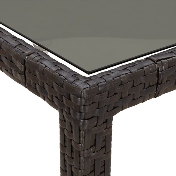 VidaXL 5 részes barna polyrattan kerti étkezőgarnitúra párnákkal