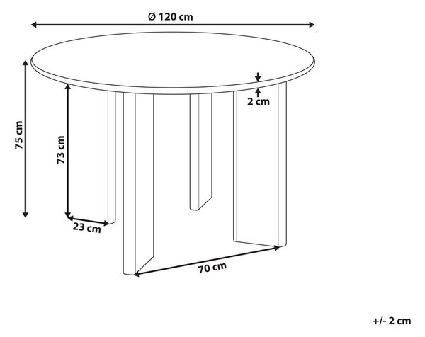 Étkezőasztal COSMO Fekete 120 cm 120 cm