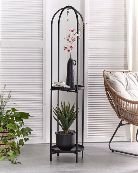 Virágállvány TAMARIX Fém 35 cm Fekete