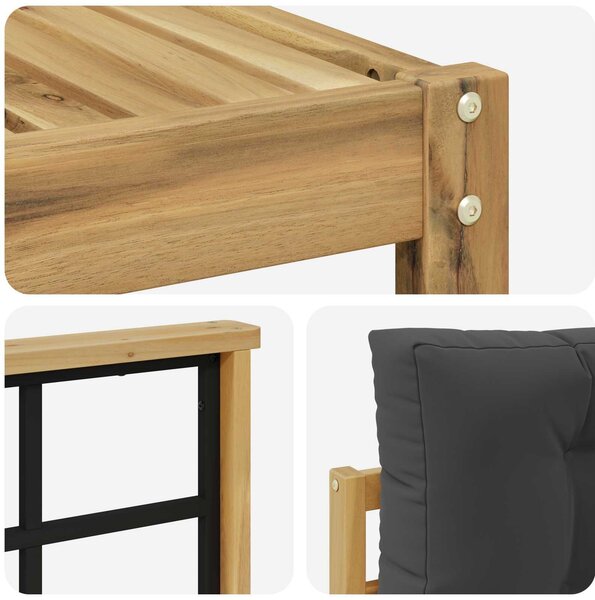 VidaXL Kültéri kanapé szett 7 pcs Fehér és Antracitszürke
